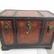 Vintage ethnic wooden chest rectangular shape