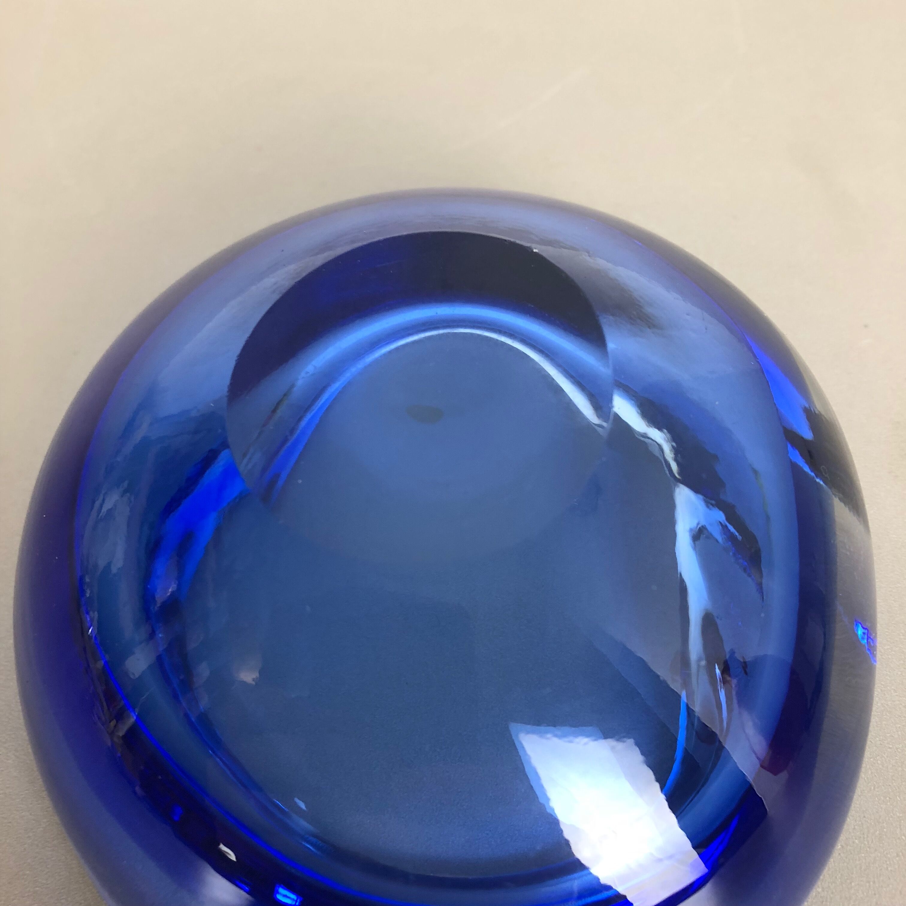 Blue Murano glass ashtray Murano, Italy, 1970s