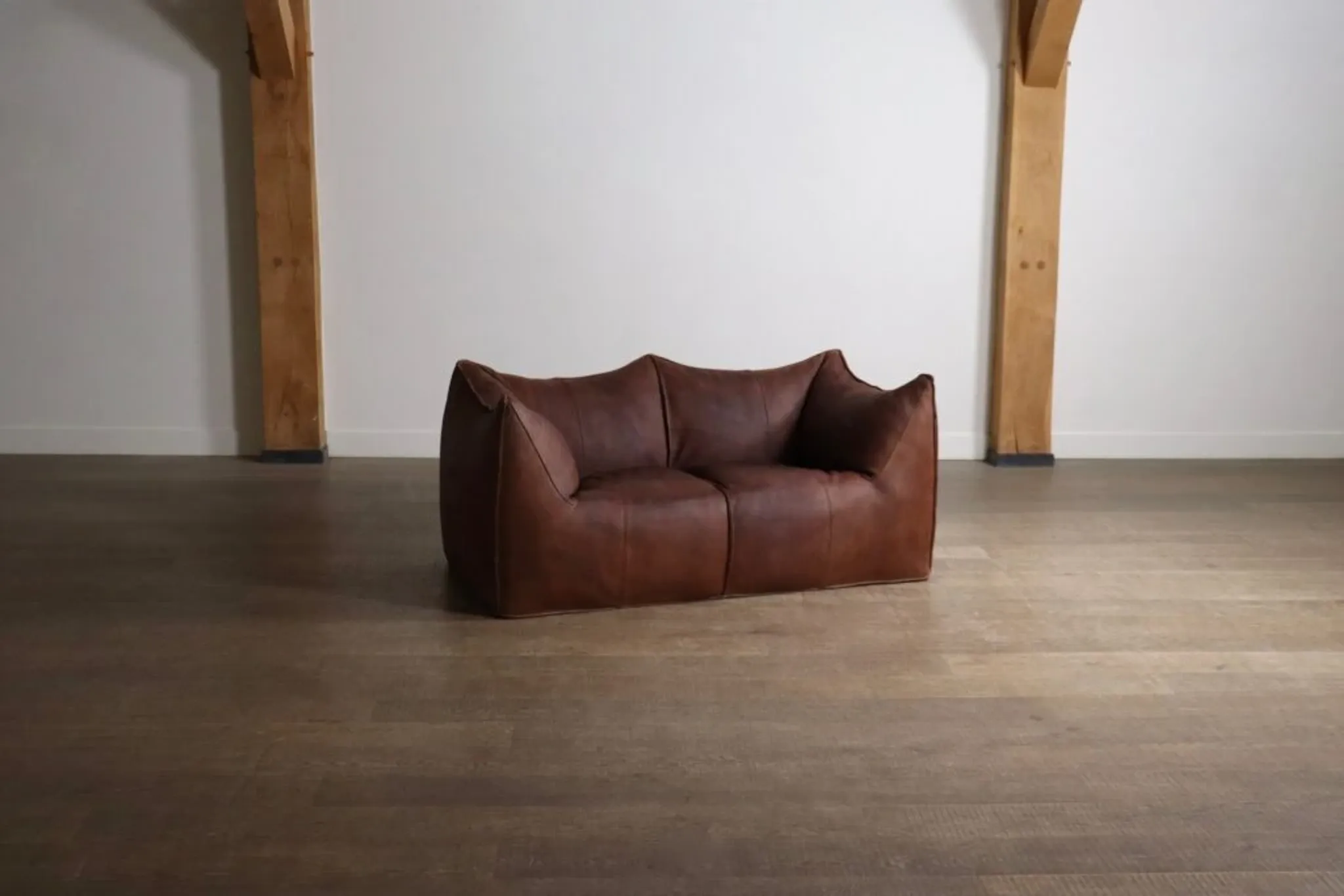 Le Bambole sofa in buffalo leather by Mario Bellini for B&B Italia, 1970s