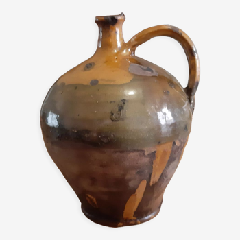 Oil jar 19th glazed terracotta