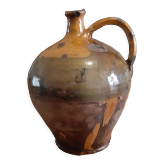 Oil jar 19th glazed terracotta