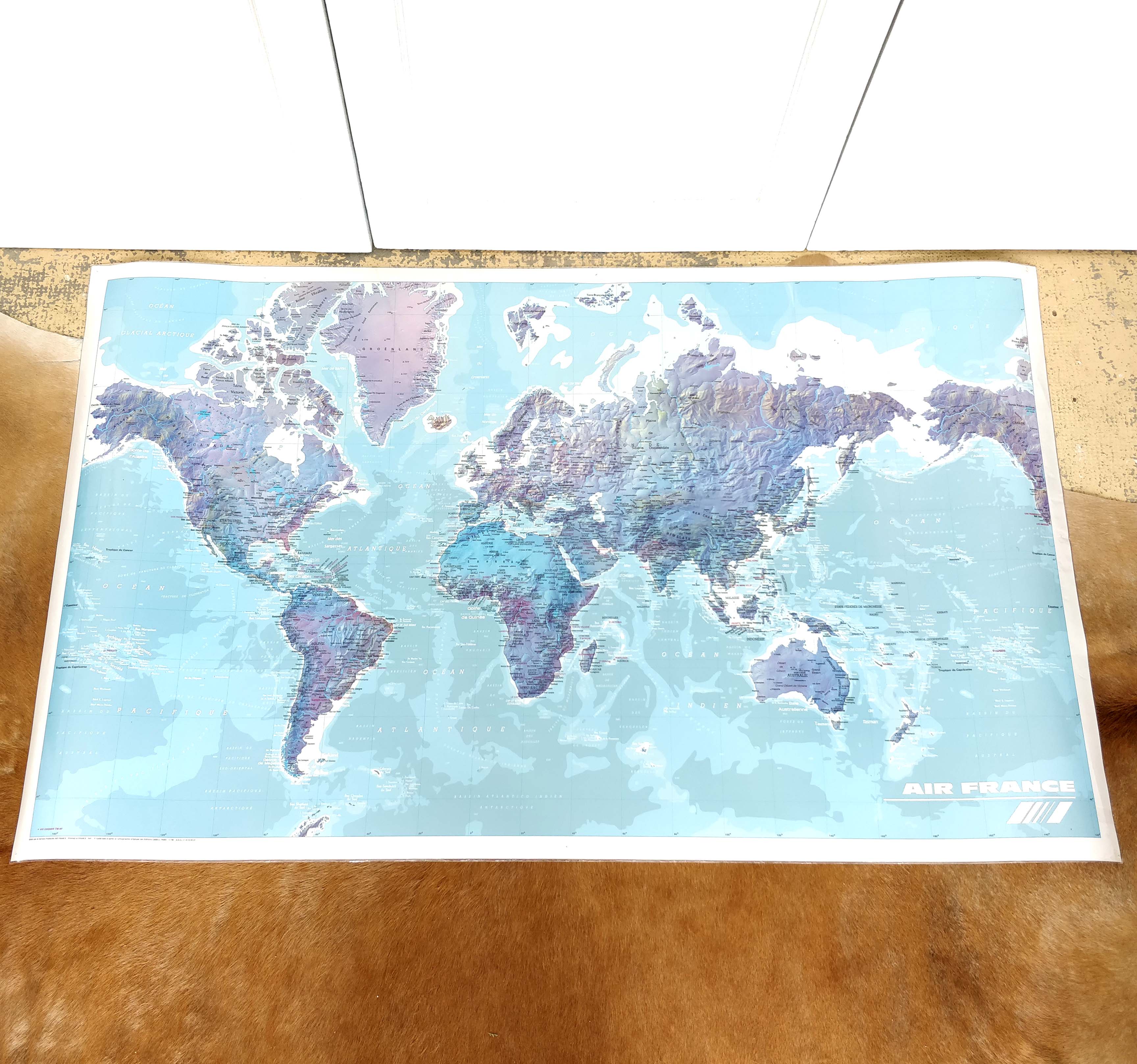 Air France planisphere 158 by 96cm
