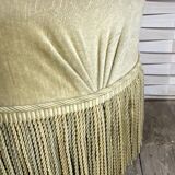 Vintage pouf, velvet, pale green, 50s