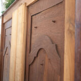 Large wooden coat rack 2 doors antique
