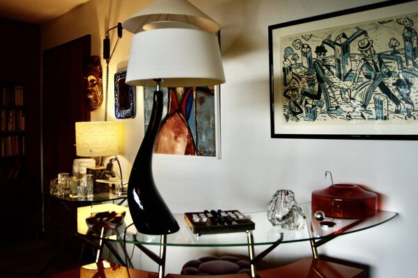 Grande lampe vintage en céramique pour drimmer 1970
