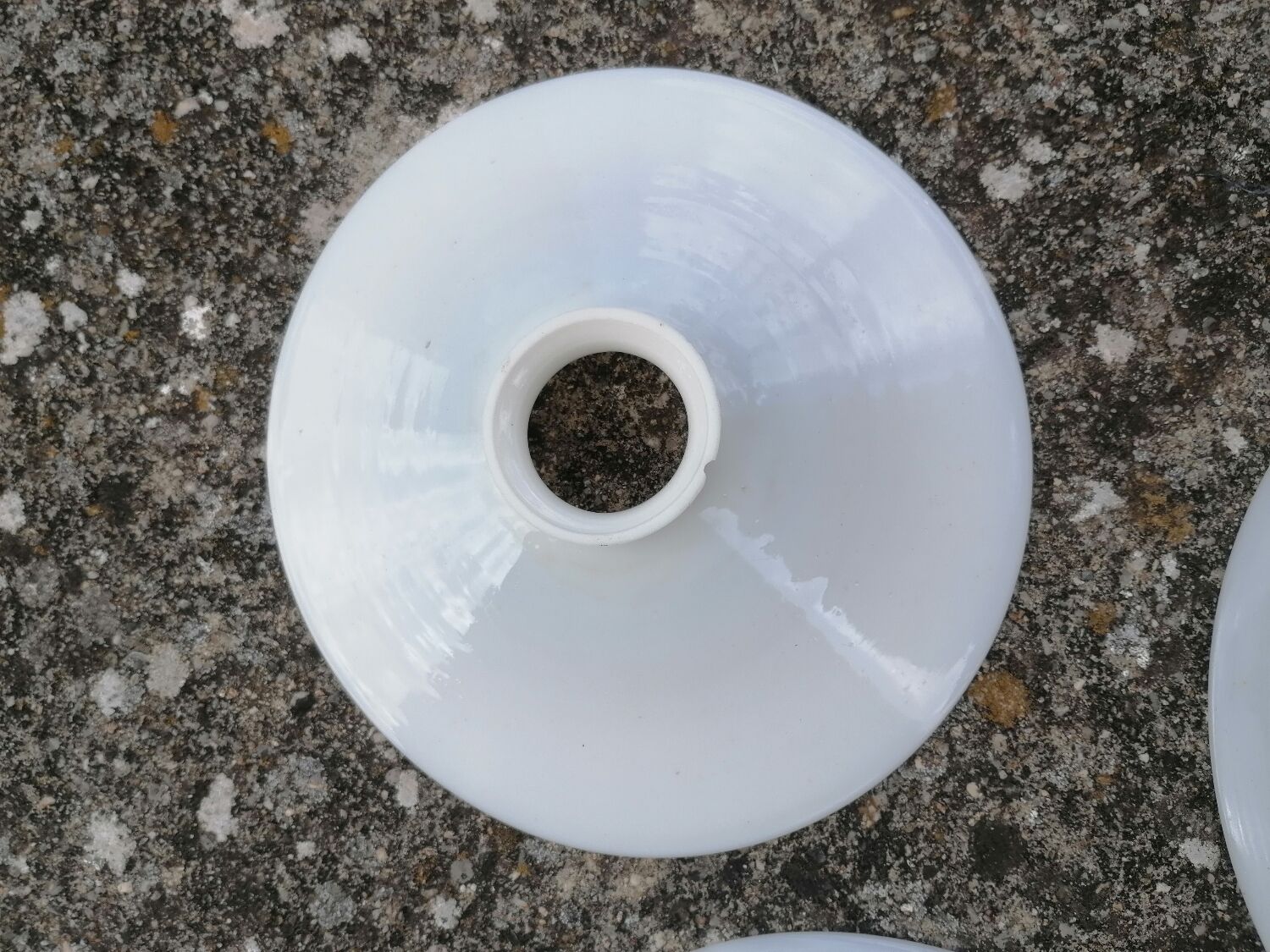 White opaline lampshade from the 1940s