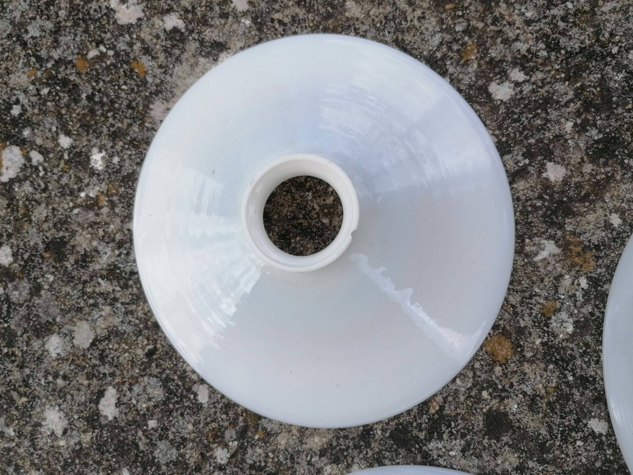 White opaline lampshade from the 1940s