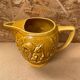 Old barbotine pitcher sarreguemines yellow ceramic squirrel decor