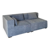 2 fauteuils velours bleu