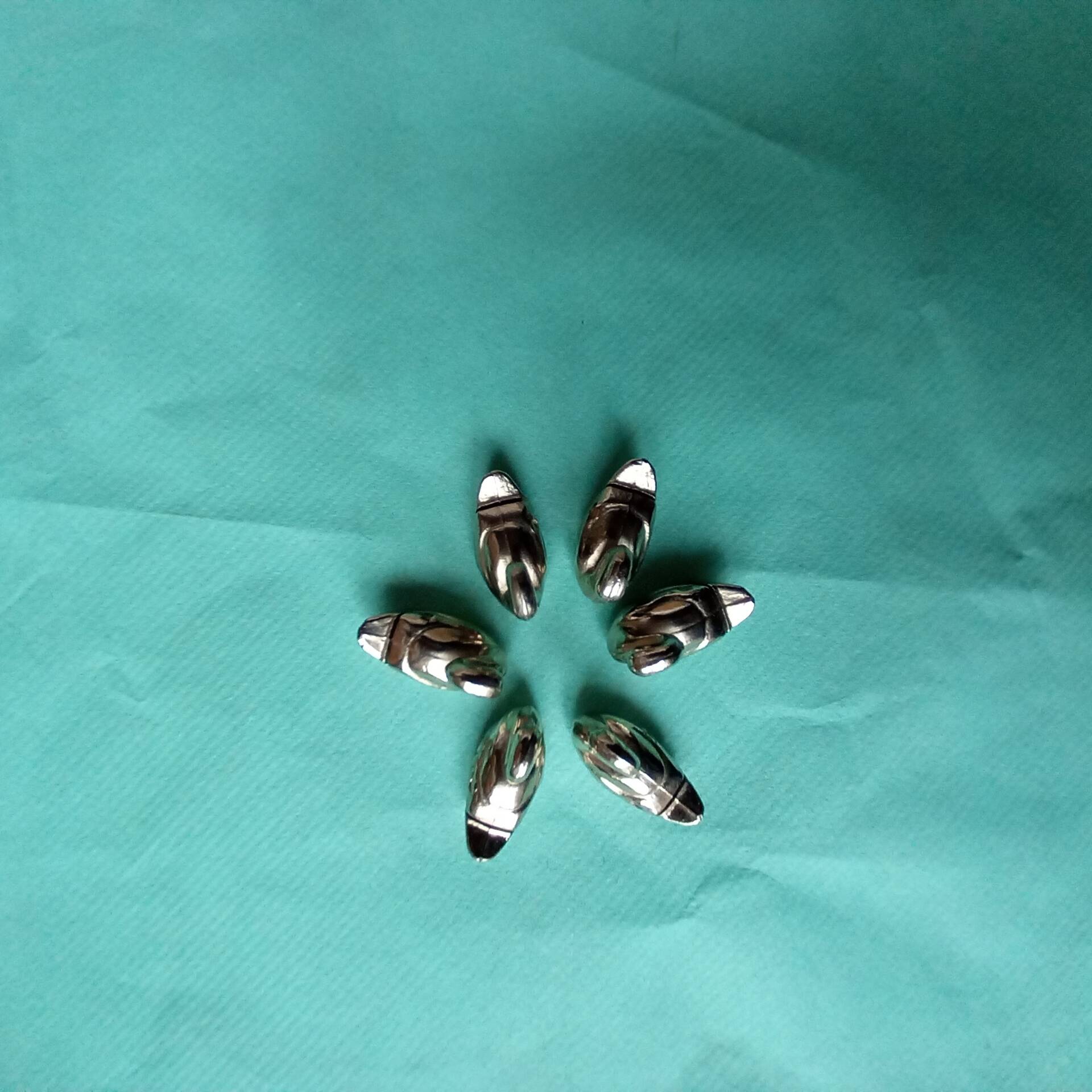 6 small swan metal name tags