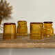 4 mismatched amber glasses