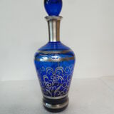 Blue crystal carafe with silver