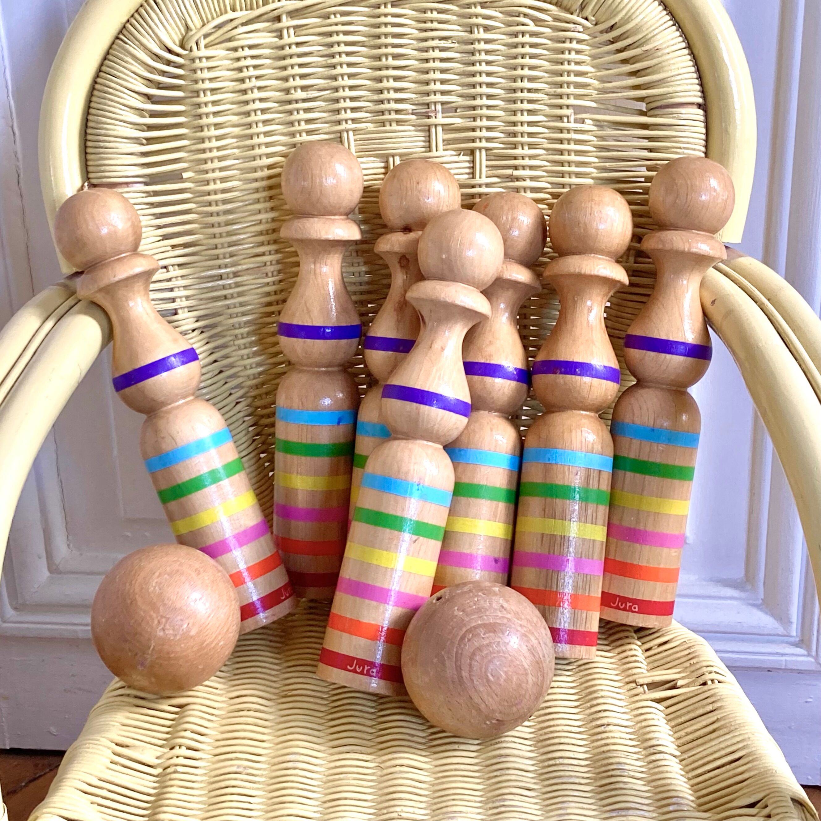 Wooden bowling game