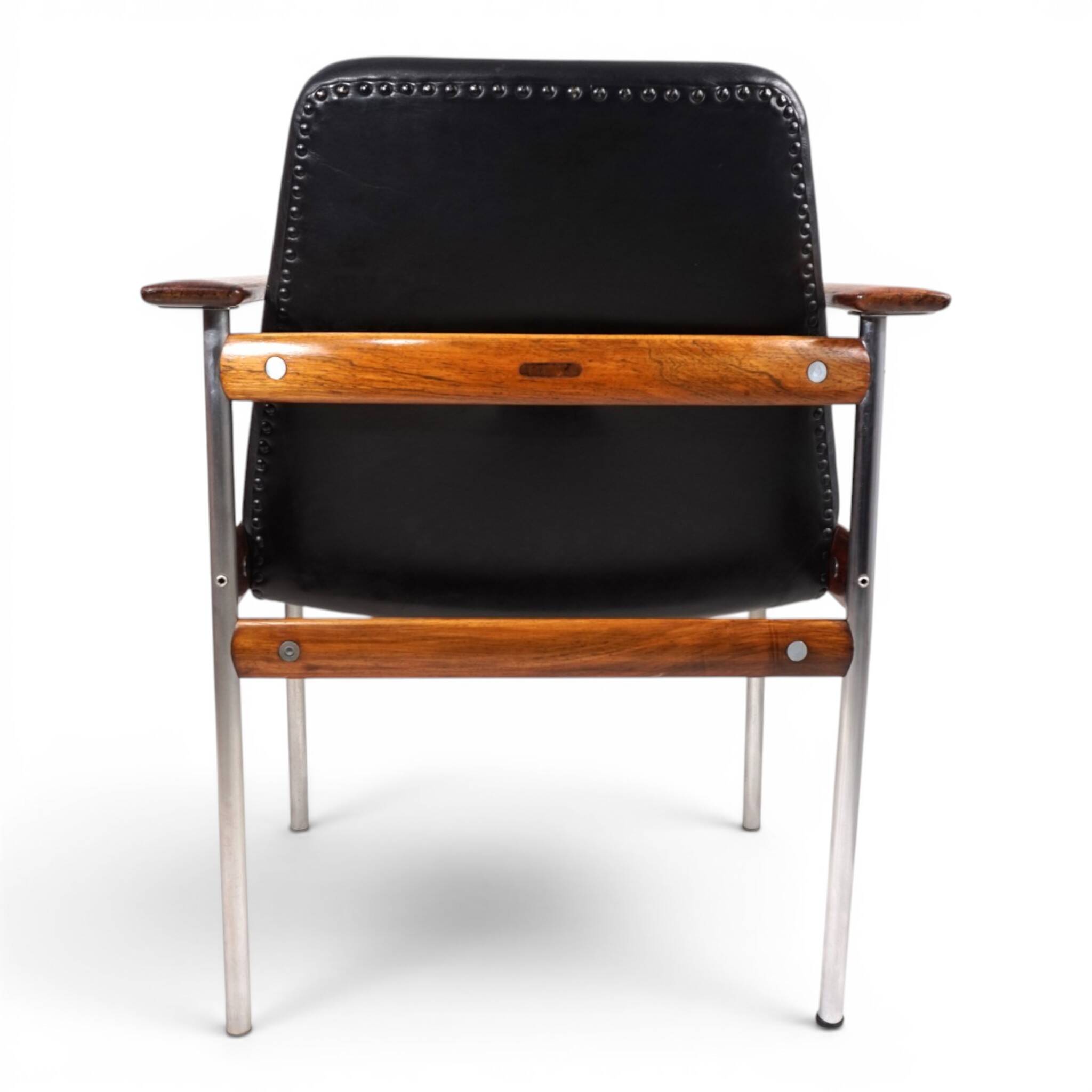 Leather armchair by Sven Ivar Dysthe for Dokka Møbler, 1960