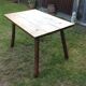Brutalist vintage table in solid oak