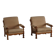Mid-20th century, pair of armchairs by Henning Kjærnulf, oak and alcantara, 1960s.