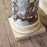 Column in purple and white breccia marble from Carrara, 19th century