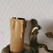 Pair of wall lights, classic style, LouisXV, gold metal, bronze or brass, candle holder effect