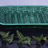 Grand plat en faïence vers 1900, assiette à asperges, majolique, France