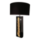 Large black lacquered lamp with gilt bronze decoration