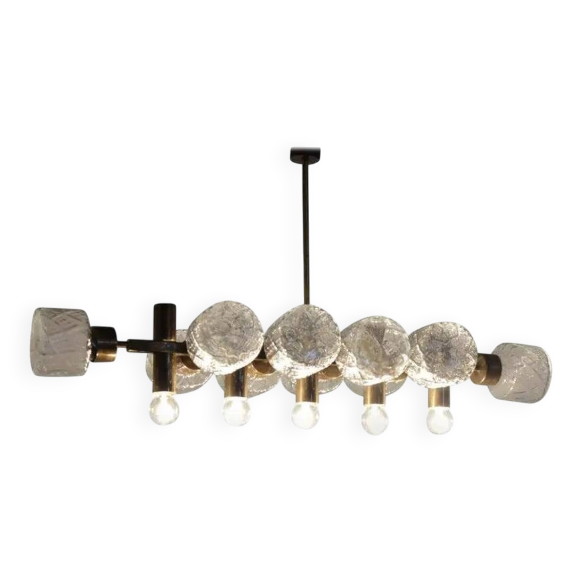 Unique Design Glass Chandelier, Czechoslovakia, 1970s
