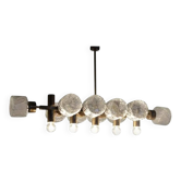 Chandelier en verre au design unique, Tchécoslovaquie, années 1970