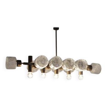 Unique Design Glass Chandelier, Czechoslovakia, 1970s