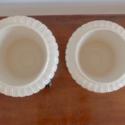 Pair of Capuani Este Vases in white lacquered ceramic, Italy '900