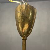 Opaline Glass Pleated Light Pendant, 1950s