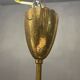 Pendentif de lumière plissé en verre opalin, années 1950