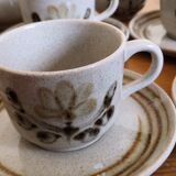 Coffee service sandstone "atelier d'art de lorraine" sarreguemines vintage