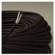 Sculpted wooden lamp, 2 m fabric cable, cotton shade.