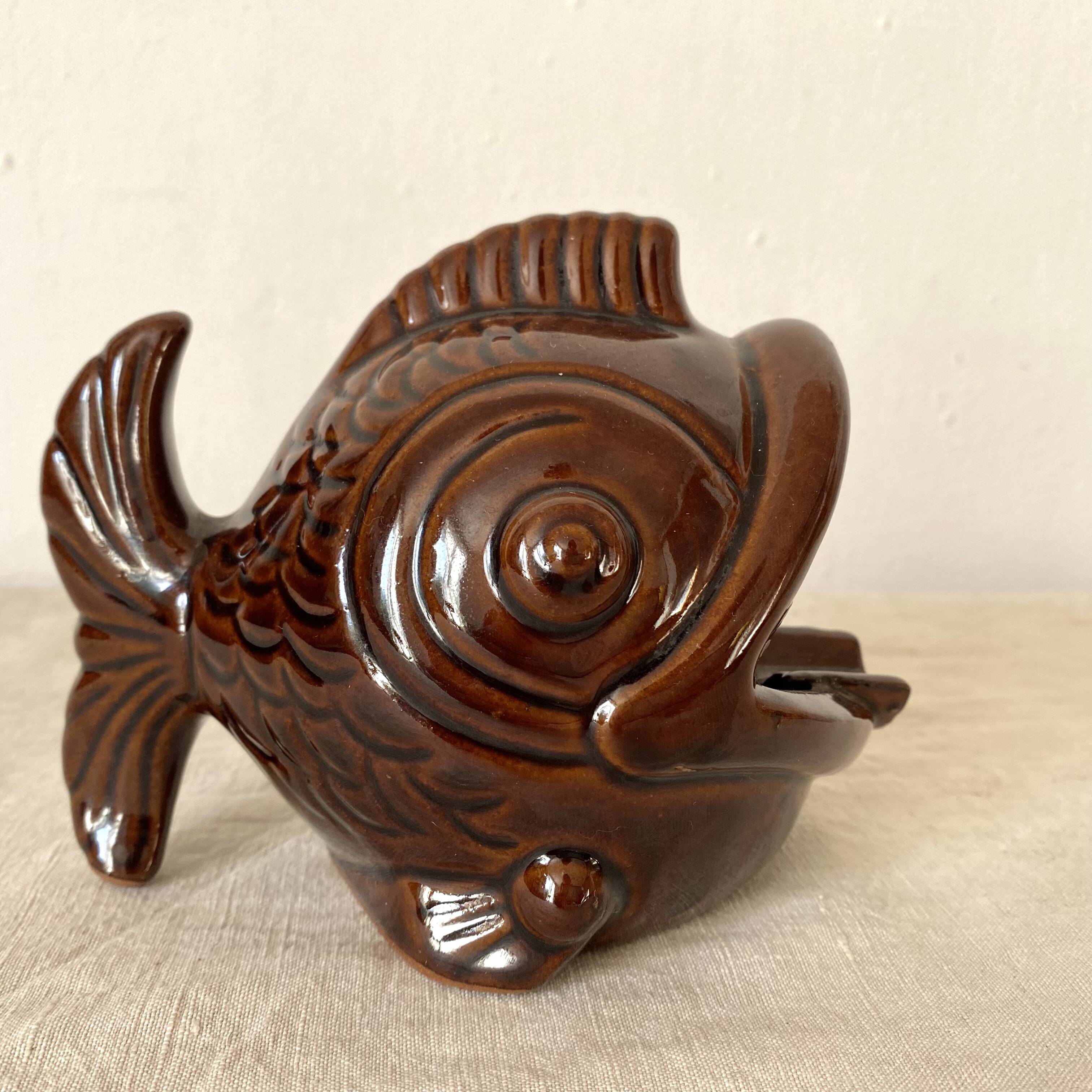 Vintage ceramic zoomorphic fish ashtray