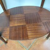 Marquetry pedestal table