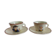 Vintage saucer cups in Breton earthenware