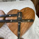 Wall-mounted coat rack, wooden hearts
