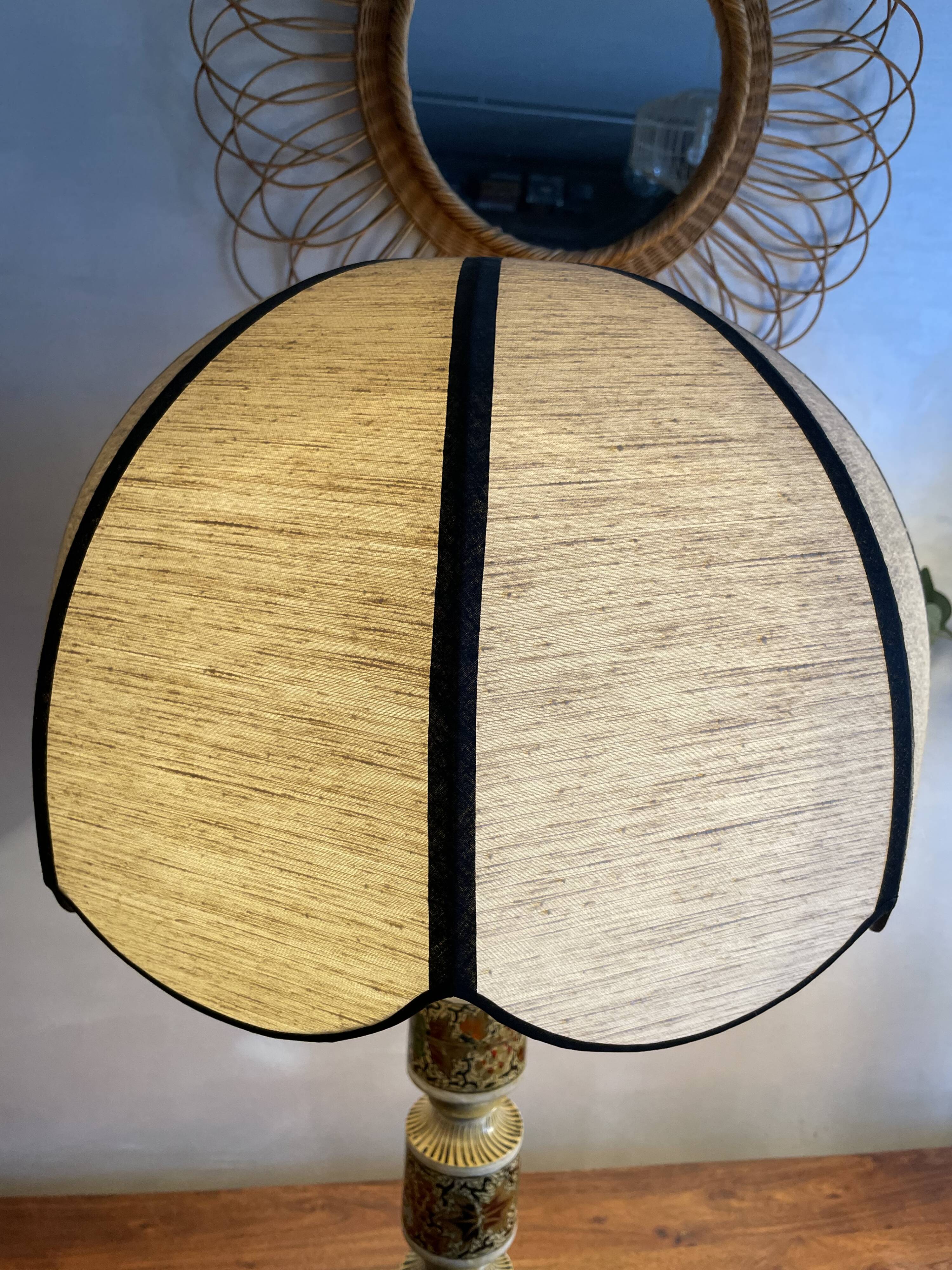 Large painted wooden lamp