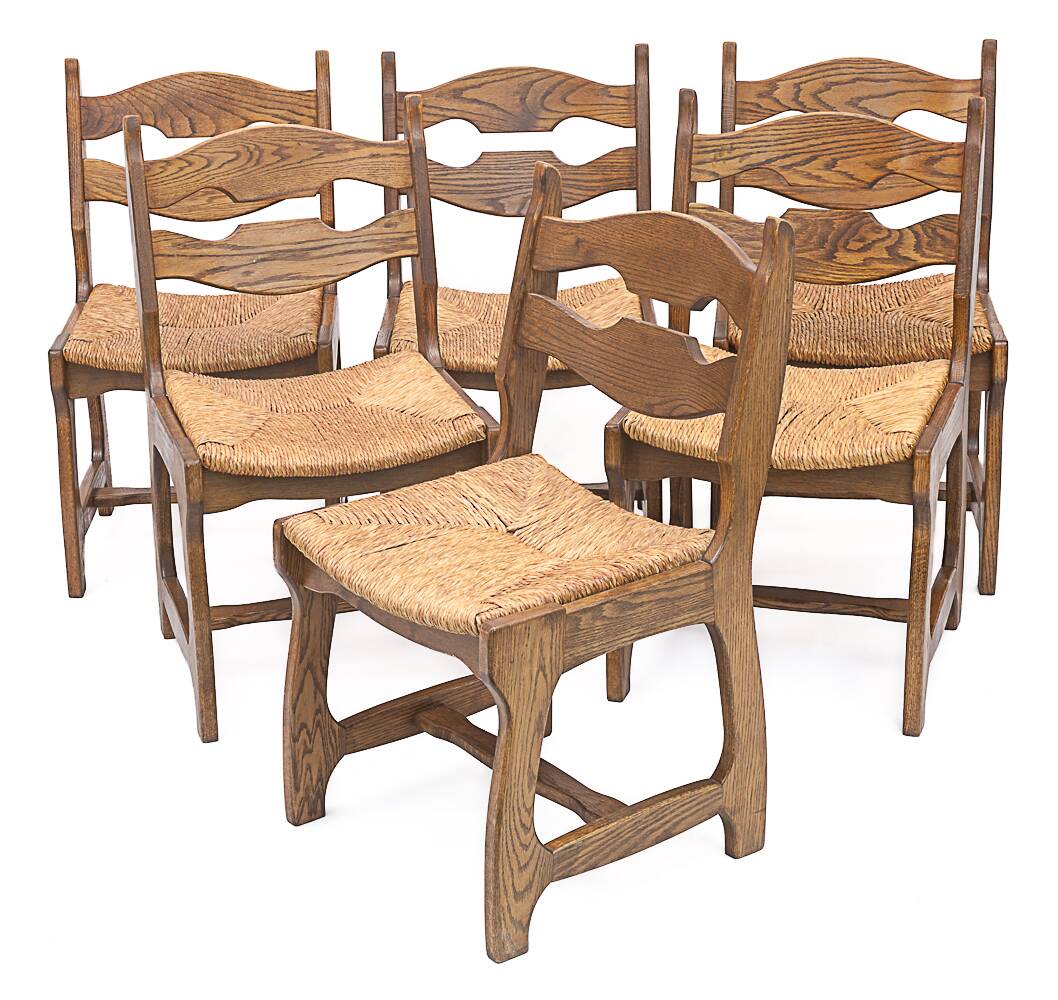 Set of 6 Guillerme and Chambron chairs