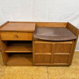 Mid-century retro vintage teak telephone seat by Nathan 1960–1970
