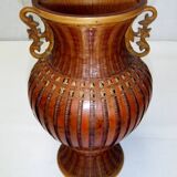 Antique Shanghai vase woven rattan bamboo ceramic People's Republic of China