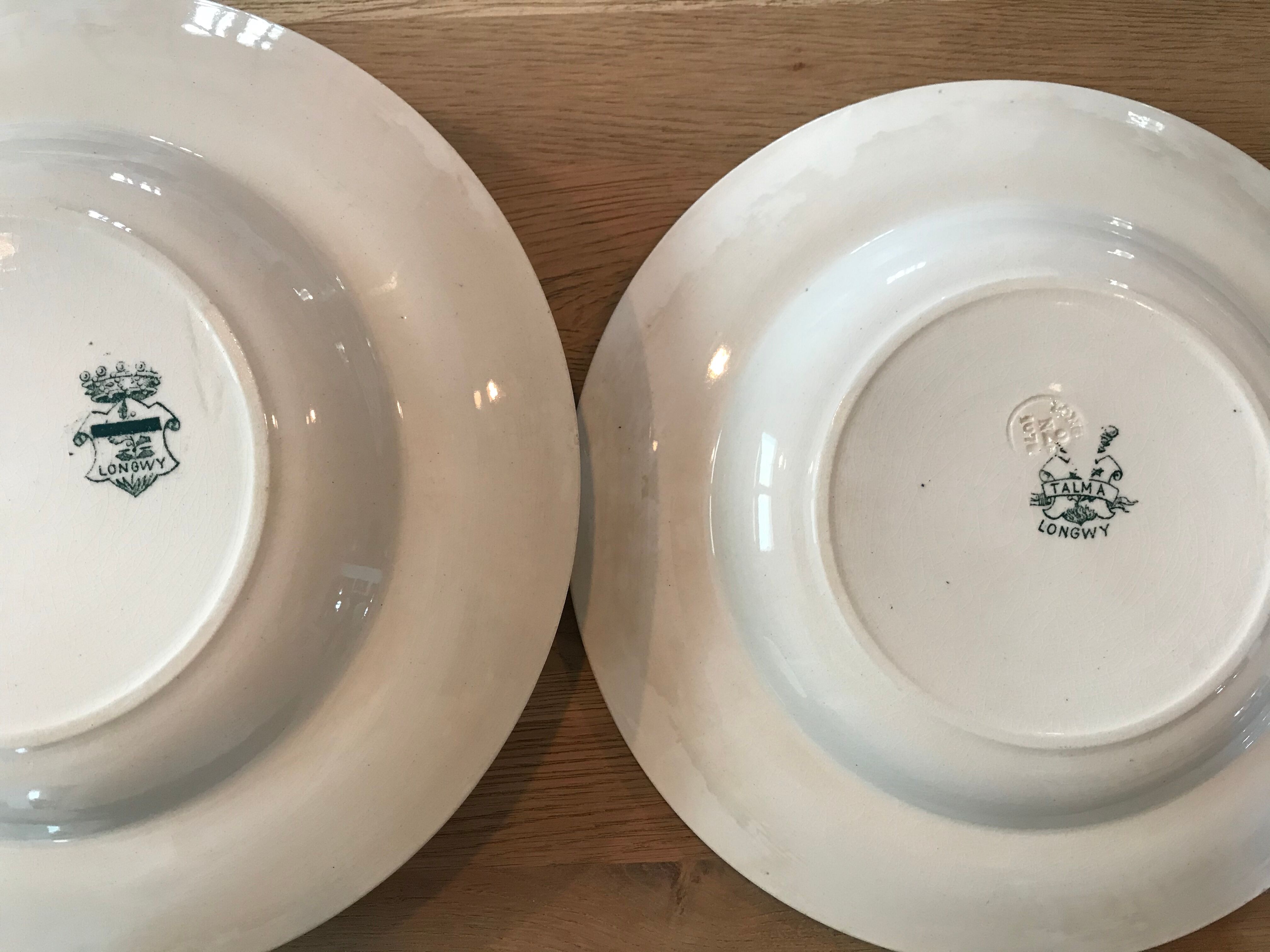 Set de 9 assiettes Terre de fer Longwy