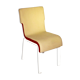 Contemporary design chair in white lacquered fabric and metal
