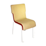 Contemporary design chair in white lacquered fabric and metal