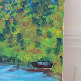 Oil on canvas painting vintage landscape