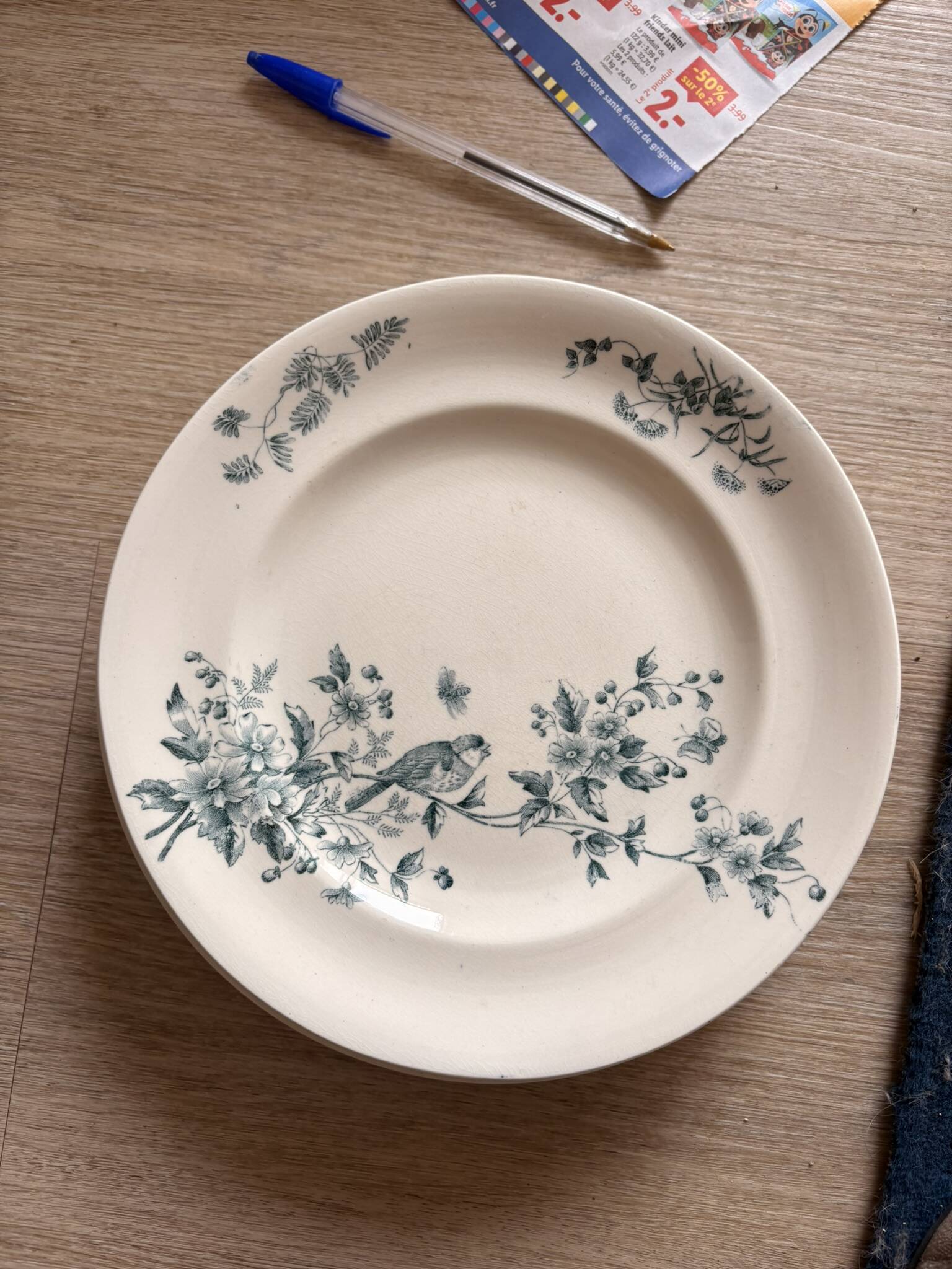 Lot 6 Plate Plates Faience Longwy Model Mignon