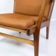 Fauteuil Modèle AP 15 Fabriqué En Chêne Avec Tissu Orange Par Hans J. Wegner Pour AP Chair Des Années 1950