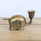 Vintage brass elephant figurine candle holder Haku mid-century