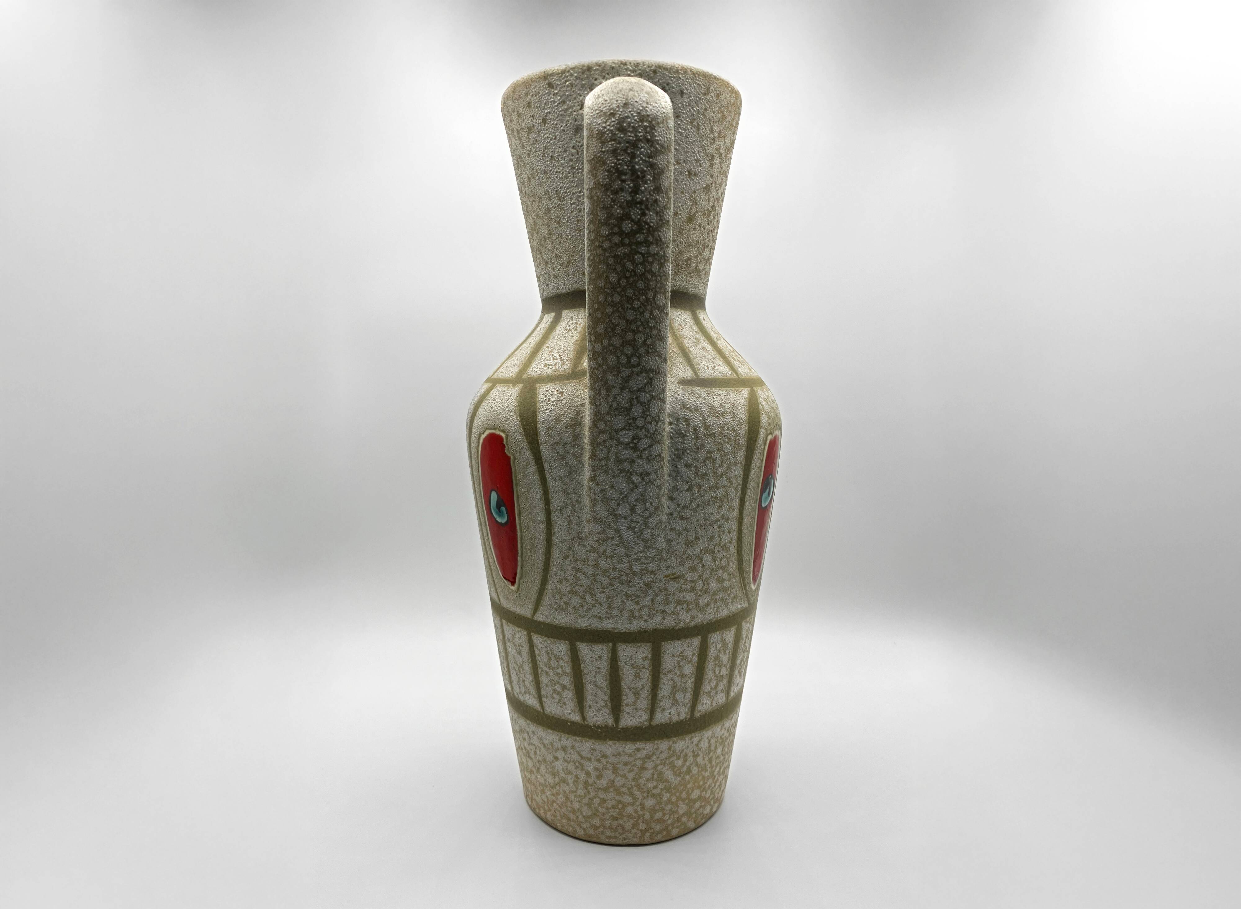 Large vase in matte and glazed ceramic • Manufacture Bay Keramik • W. Germany