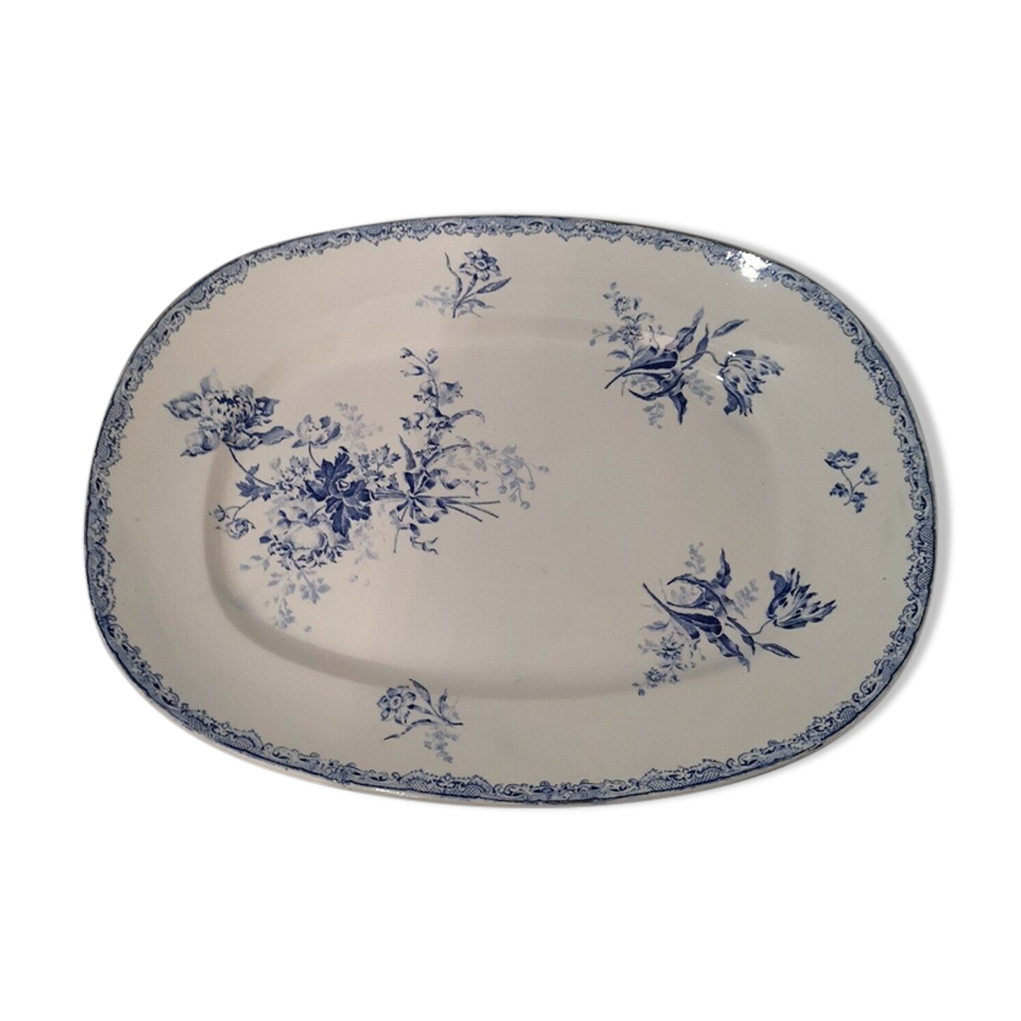 Plat de service en faïence Sarreguemines modèle Fontanges