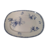 Serving dish in Sarreguemines earthenware fontanges model
